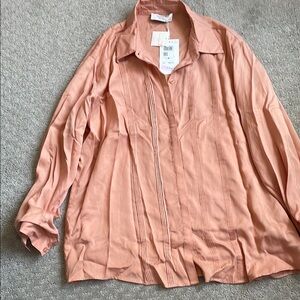 Peach Button-Up Blouse